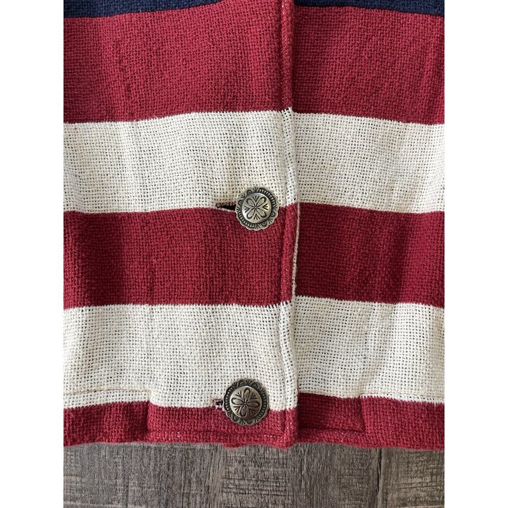 Vintage Painted Pony Patriotic USA Flag Tapestry Woven Jacket Womens One Size - Picture 4 of 10